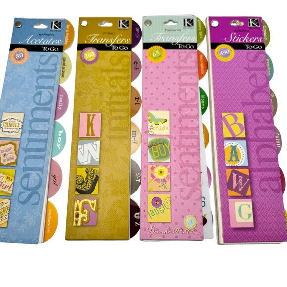 K and Company Sentiments To Go Sticker Acetate Transfer Sheet Sets Retired - Picture 1 of 11